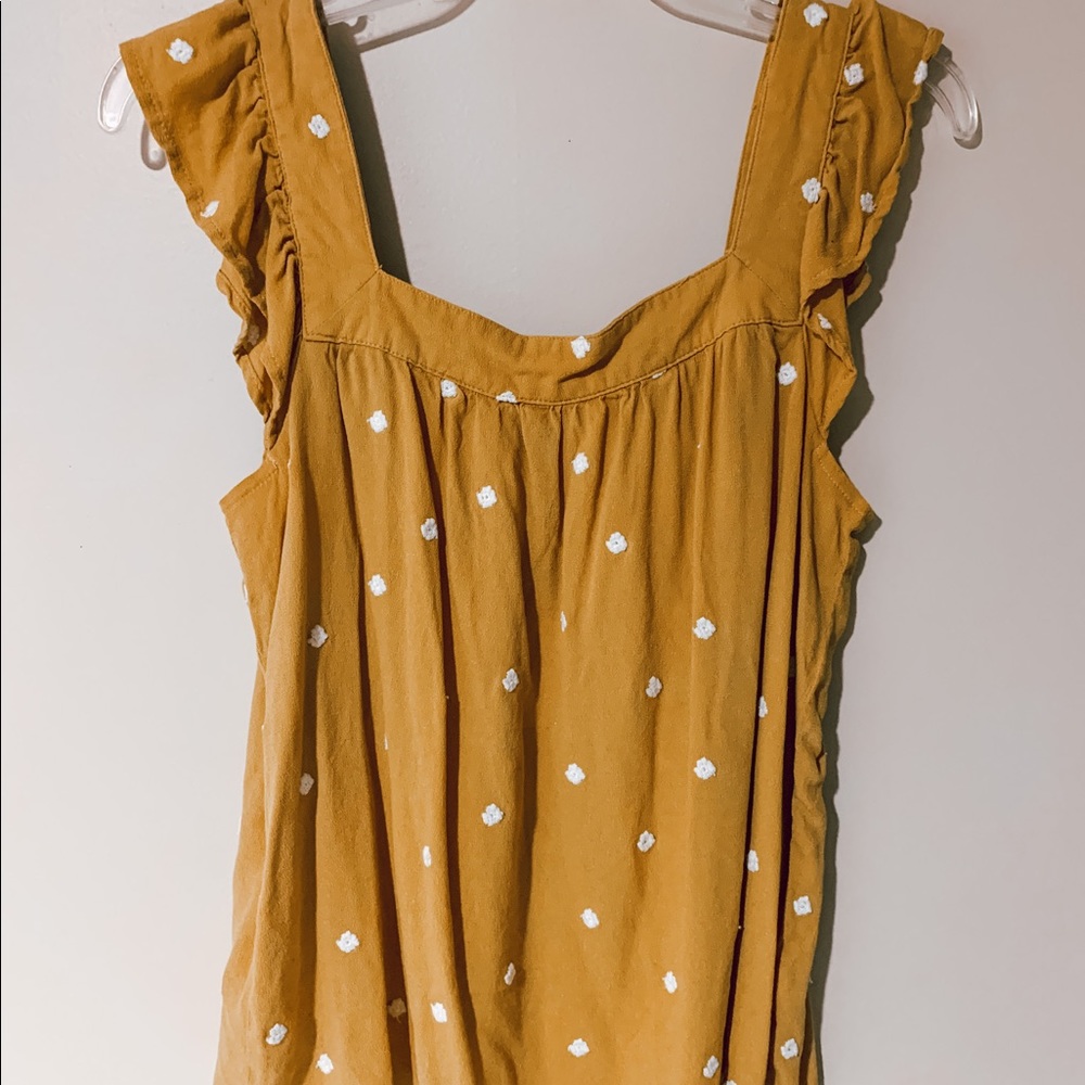 Embroidered flowy tank top